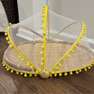 Bamboo Food Server with Retractable Mesh cover.